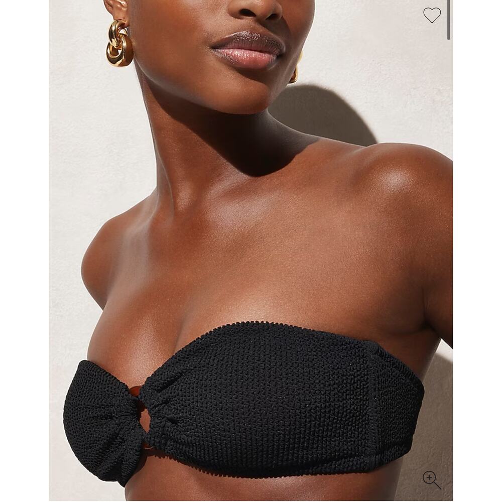 J. Crew Heritage Textured O-Ring Bandeau Bikini/Swim Top